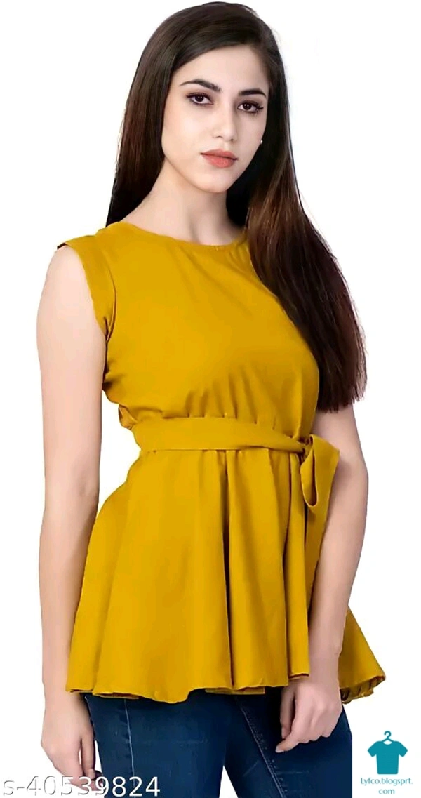 Product Name: *Comfy Latest Women Tops & Tunics*Fabric: RayonSleeve Length: Short SleevesPattern: SolidMultipack: 1 - size- XXL