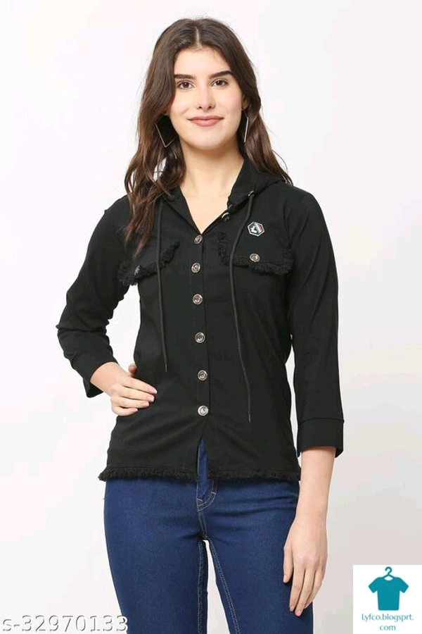 Product Name: *Fancy Partywear Women Tops & Tunics*Fabric: Cotton BlendSleeve Length: Three-Quarter SleevesPattern: SolidMultipack: 1 - size- M