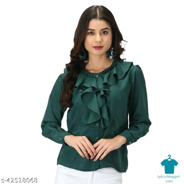 Product Name: *Fancy Graceful Women Tops & Tunics*Fabric: CrepeSleeve Length: Three-Quarter SleevesPattern: SolidMultipack: 1 - size- M