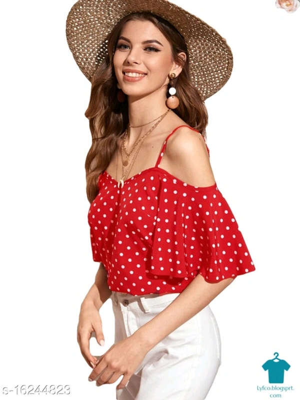 Product Name: *Istyle Can Women's Butterfly Sleeve Top*Fabric: CrepeMultipack: 1 - Colour- Red