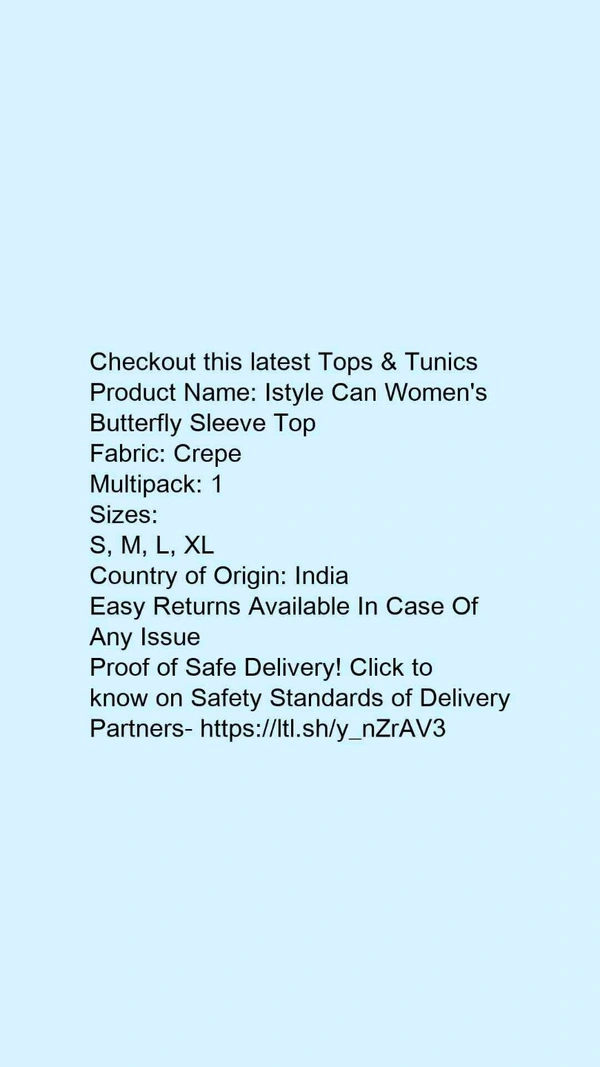 Product Name: *Istyle Can Women's Butterfly Sleeve Top*Fabric: CrepeMultipack: 1 - Colour- Red