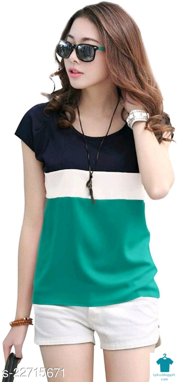 Checkout this latest Tops & TunicsProduct Name: *Classic Fashionable Women Tops & Tunics*Fabric: Cotton BlendSleeve Length: Short SleevesPattern: ColorblockedMultipack: 1 - size- M