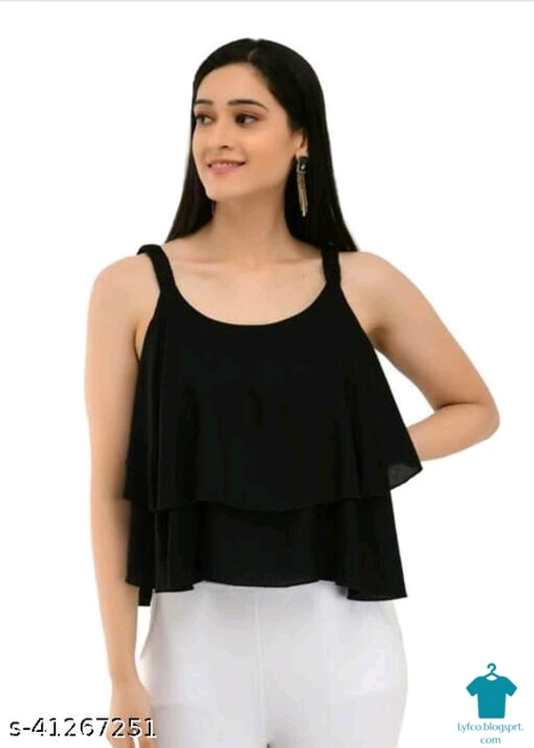 Product Name: *Aagam Superior  Tops & Tunics*Fabric: CrepeSleeve Length: SleevelessPattern: SolidMultipack: 1 - size- XS, colour- Yellow