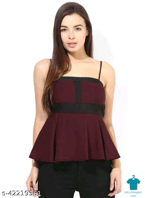 Product Name: *Trendy Fabulous Women Tops & Tunics*Fabric: CrepeSleeve Length: SleevelessPattern: SolidMultipack: 1 - size- XL
