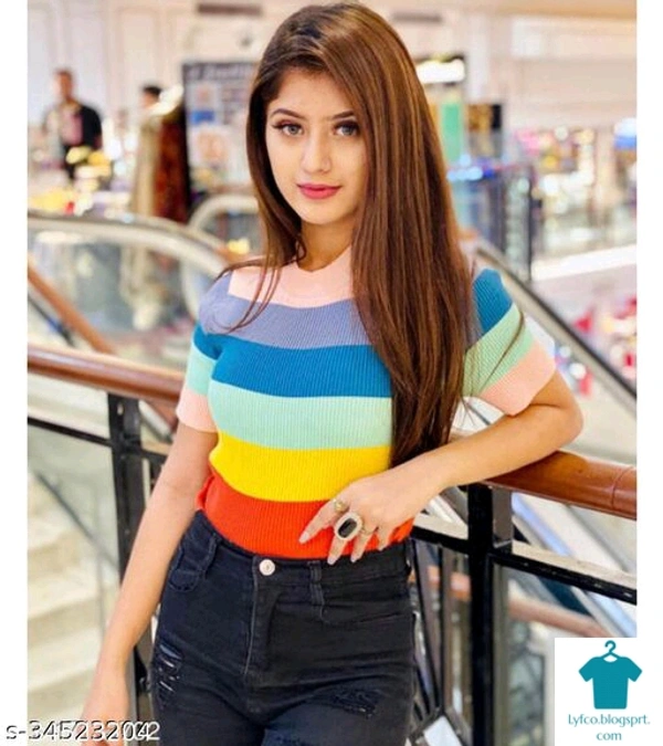 Product Name: *Urbane Feminine Women Tops & Tunics*Fabric: LycraSleeve Length: Short SleevesPattern: ColorblockedMultipack: 1 - size- XL