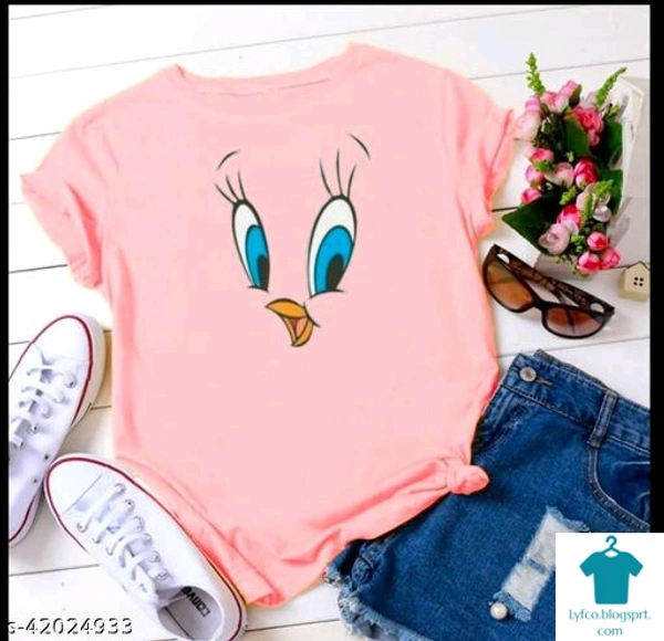 Product Name: *Fancy Fabulous Women Tshirts *Fabric: Cotton BlendSleeve Length: Short SleevesPattern: PrintedMultipack: 1 - colour- Maroon