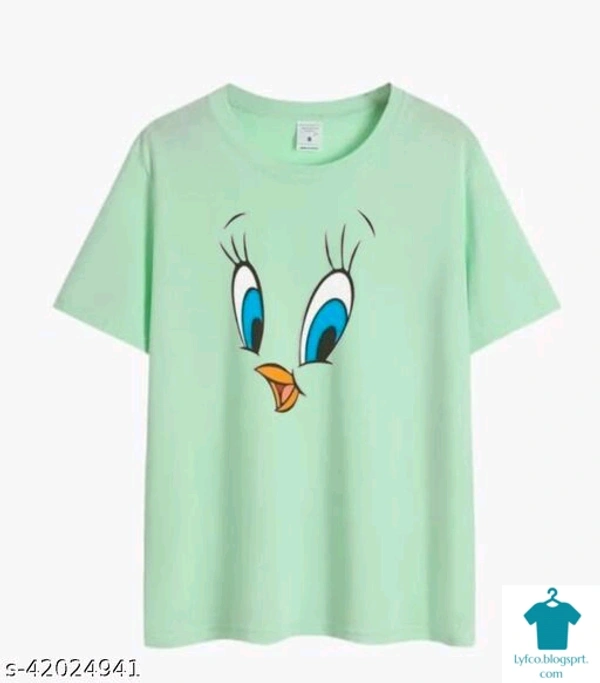 Product Name: *Fancy Fabulous Women Tshirts *Fabric: Cotton BlendSleeve Length: Short SleevesPattern: PrintedMultipack: 1 - size- L
