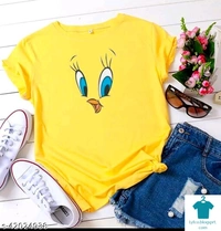 Product Name: *Fancy Fabulous Women Tshirts *Fabric: Cotton BlendSleeve Length: Short SleevesPattern: PrintedMultipack: 1 - size- L