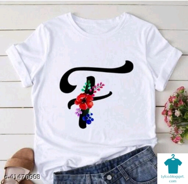 Product Name: *new design printed t shirt for woman *Fabric: CrepeSleeve Length: Short SleevesPattern: PrintedMultipack: 1 - colour- O