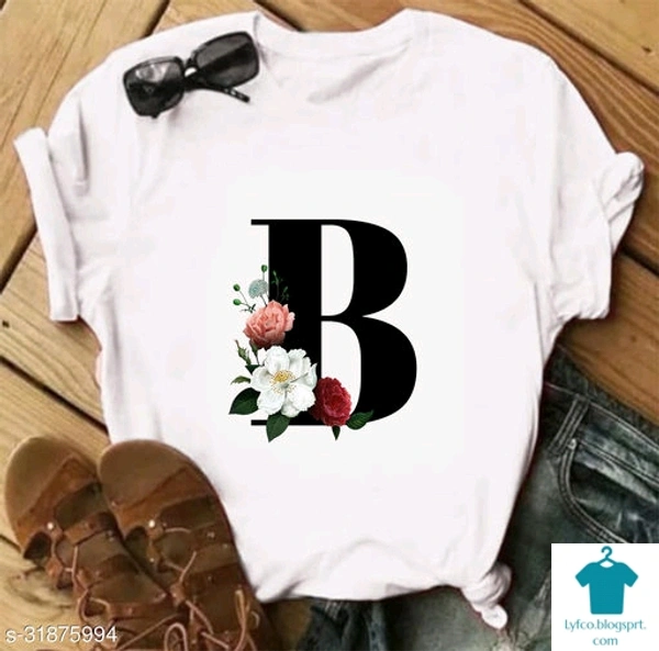 Product Name: *new design printed t shirt for woman *Fabric: CrepeSleeve Length: Short SleevesPattern: PrintedMultipack: 1 - size- M