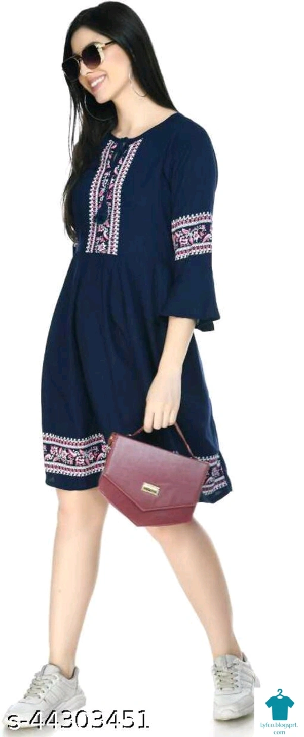 Product Name: *Classy Feminine Women Dresses*Fabric: Rayon - size- S
