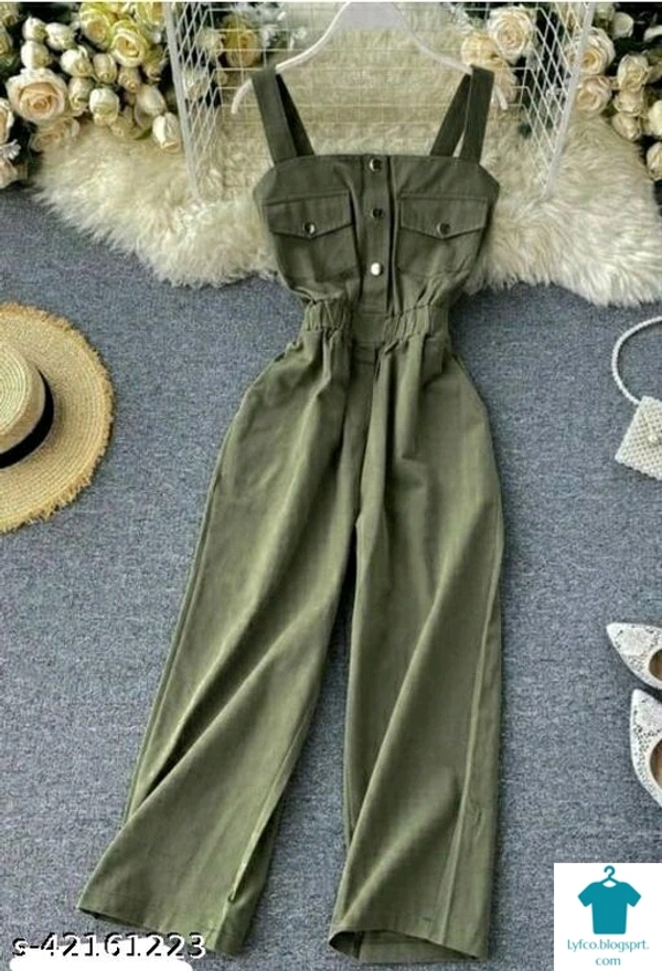 Product Name: *Trendy Latest Women Jumpsuits*Fabric: Cotton BlendSleeve Length: SleevelessPattern: SolidMultipack: 1 - size- XL