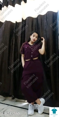 Product Name: *Western Style Co-ord Sets*Fabric: PolyesterSleeve Length: Short SleevesPattern: SolidMultipack: 2 - size- XS