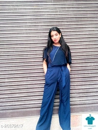 Product Name: *Stylish Partywear Women Jumpsuits*Fabric: CrepeSleeve Length: Three-Quarter SleevesPattern: SolidMultipack: 1 - size- S