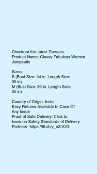 Product Name: *Classy Fabulous Women Jumpsuits* - size- M