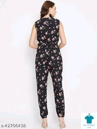 Product Name: *Pretty Glamorous Women Jumpsuits*Fabric: CrepeSleeve Length: Short SleevesPattern: PrintedMultipack: 1 - size- S