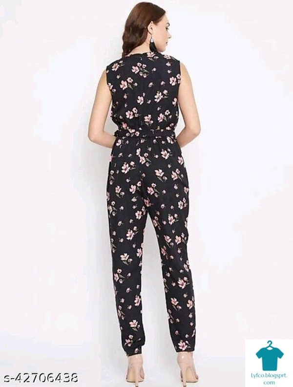 Product Name: *Pretty Glamorous Women Jumpsuits*Fabric: CrepeSleeve Length: Short SleevesPattern: PrintedMultipack: 1 - size- S