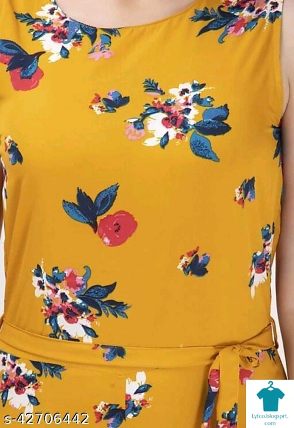 Product Name: *Comfy Fabulous Women Jumpsuits*Fabric: CrepeSleeve Length: Short SleevesPattern: PrintedMultipack: 1 - size-XXS