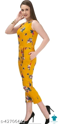Product Name: *Comfy Fabulous Women Jumpsuits*Fabric: CrepeSleeve Length: Short SleevesPattern: PrintedMultipack: 1 - size-XXS