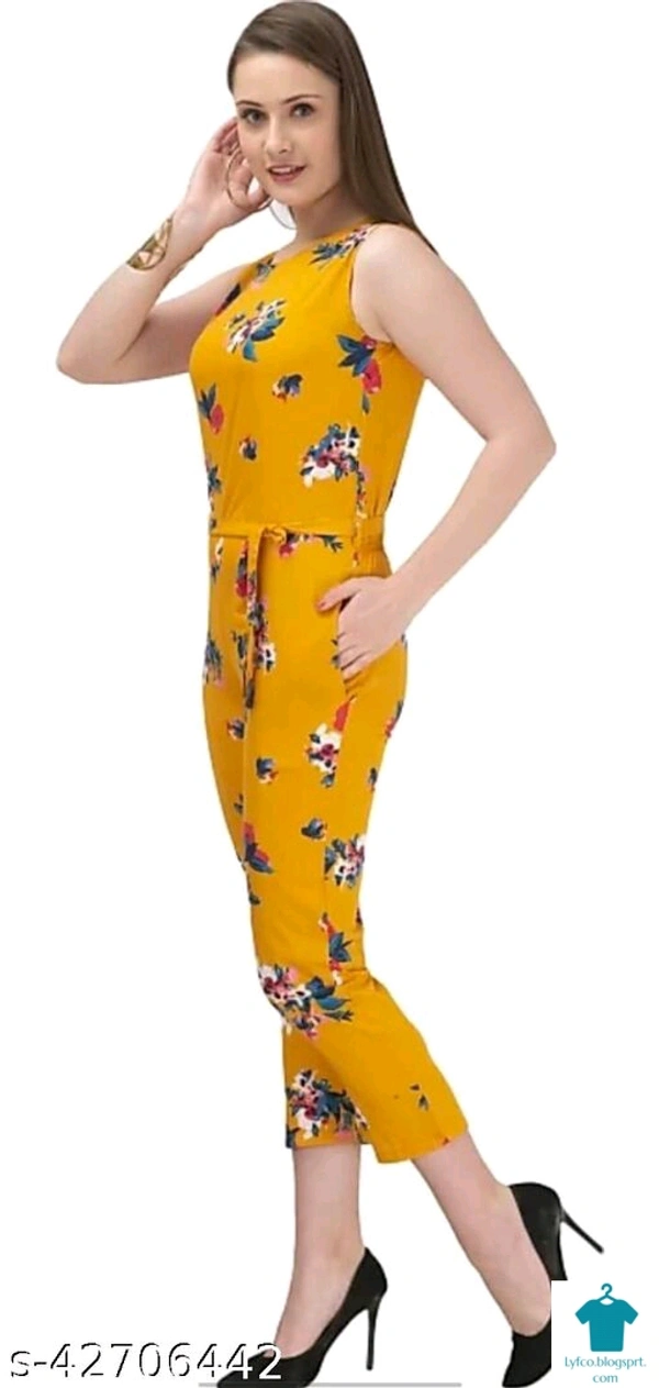 Product Name: *Comfy Fabulous Women Jumpsuits*Fabric: CrepeSleeve Length: Short SleevesPattern: PrintedMultipack: 1 - size-XXS