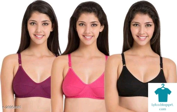 Product Name: *Stylish Women Bra*Fabric: Cotton BlendPadding: Non PaddedMultipack: 6Add On: Hooks - 38A