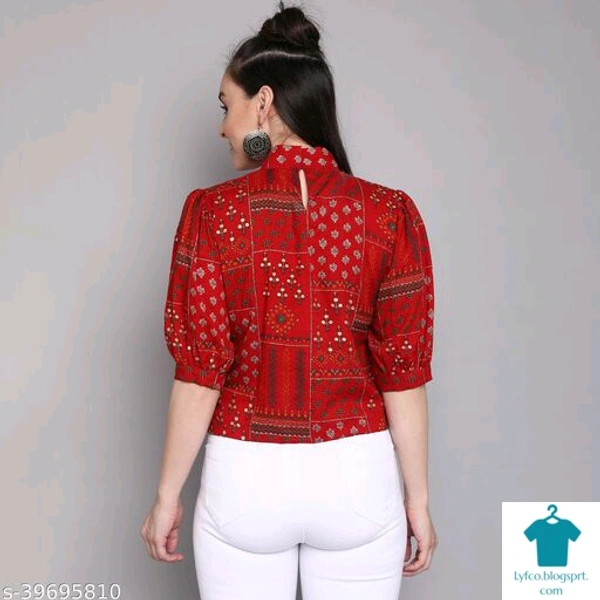 Product Name: *Women's foil printed rayon top *Fabric: RayonSleeve Length: Short SleevesPattern: PrintedMultipack: 1 - Size- XXl