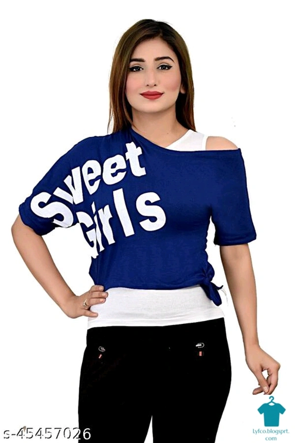 Product Name: *Classy Designer Women Tops & Tunics*Fabric: ViscoseSleeve Length: Short SleevesPattern: PrintedMultipack: 2 - size- S