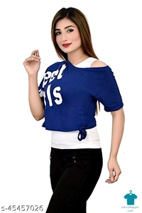 Product Name: *Classy Designer Women Tops & Tunics*Fabric: ViscoseSleeve Length: Short SleevesPattern: PrintedMultipack: 2 - size- S