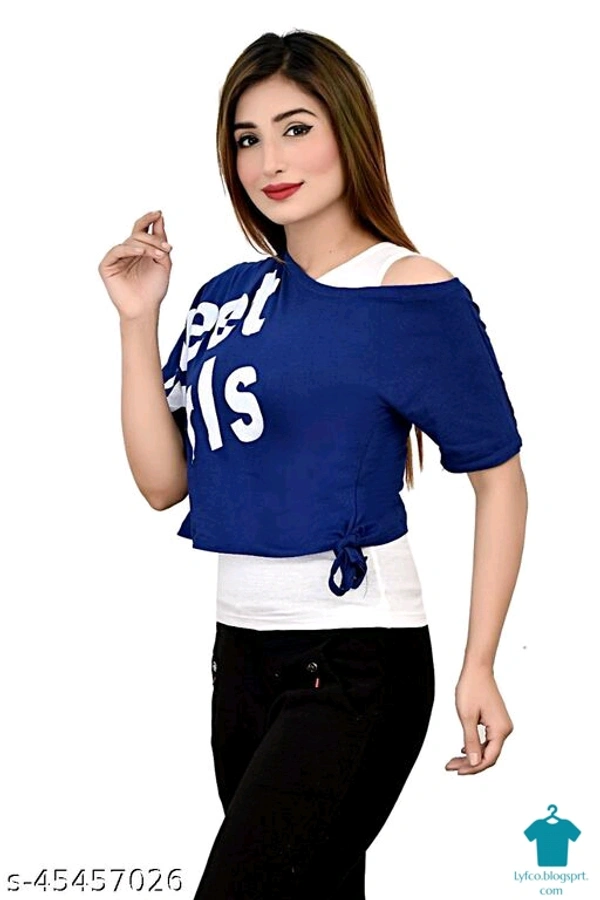 Product Name: *Classy Designer Women Tops & Tunics*Fabric: ViscoseSleeve Length: Short SleevesPattern: PrintedMultipack: 2 - size- S
