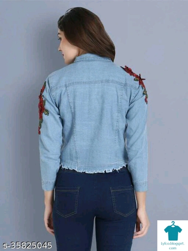 Product Name: *Comfy Retro Women Jackets & Waistcoat*Fabric: DenimSleeve Length: Long SleevesPattern: Self-DesignMultipack: 1 - size- XL