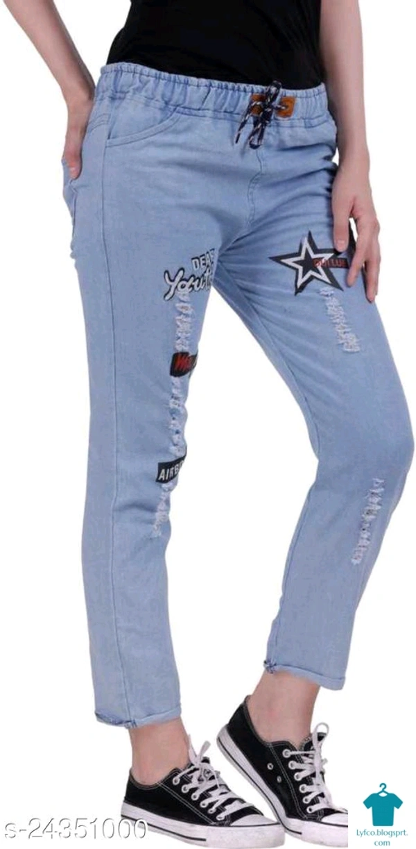 Product Name: *Comfy Fashionable Women Jeans*Fabric: DenimSurface Styling: PrintedMultipack: 2 - size- 30