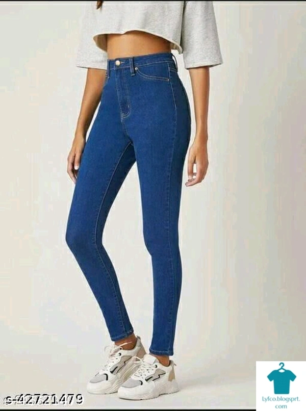 Product Name: ❤️ *Trendy Fashionable Women Jeans*Fabric: DenimSurface Styling: PrintedMultipack: 1 - size- 30