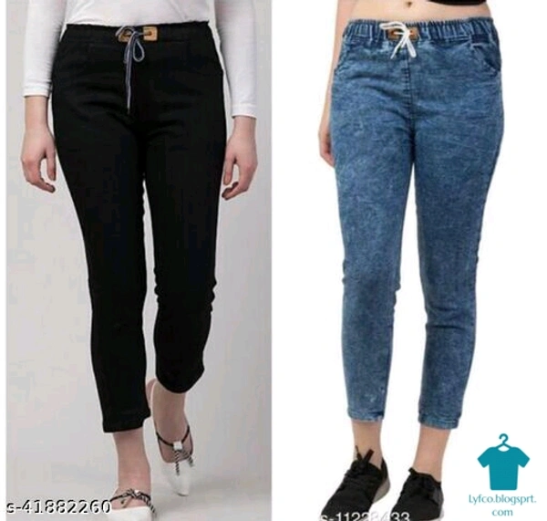 Product Name: *Flying Trendy Joggers Fit Women Denim Classy Jeans For Girls ( Pack Of 2 ) *Fabric: DenimMultipack: 2 - size- 32