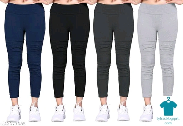 Product Name: *Trendy Women Jeggings Pack of 4(Size:-26 to 36)*Fabric: Cotton BlendPattern: SolidMultipack: 4 - size- 34