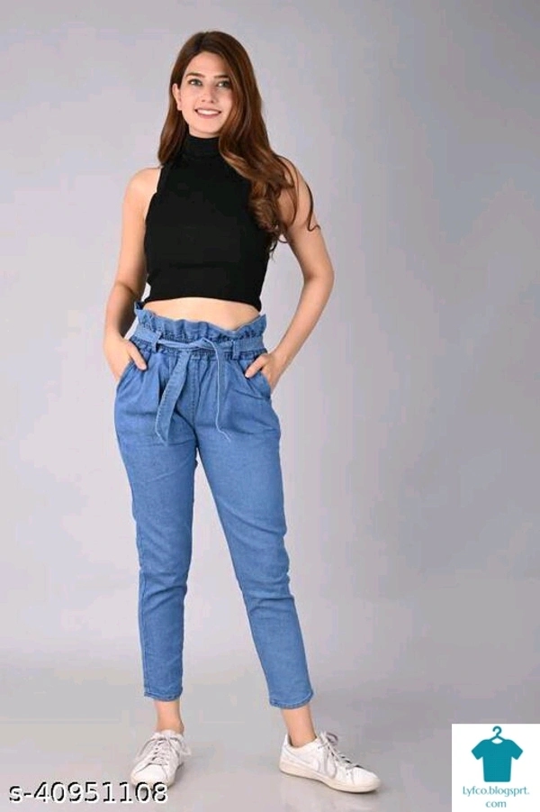 Product Name: *Comfy Elegant Women Jeans*Fabric: DenimSurface Styling: Tie-UpsMultipack: 1 - size- 28
