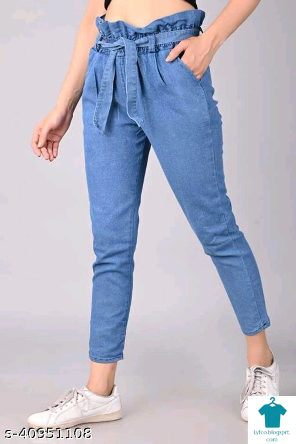 Product Name: *Comfy Elegant Women Jeans*Fabric: DenimSurface Styling: Tie-UpsMultipack: 1 - size- 28
