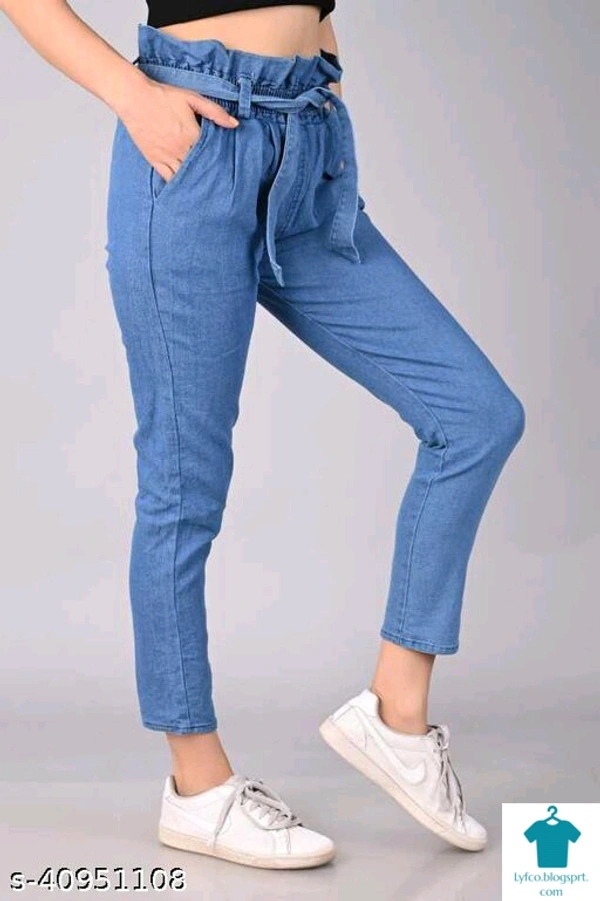 Product Name: *Comfy Elegant Women Jeans*Fabric: DenimSurface Styling: Tie-UpsMultipack: 1 - size- 28