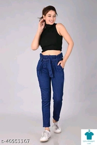 Product Name: *Comfy Elegant Women Jeans*Fabric: DenimSurface Styling: Tie-UpsMultipack: 1 - colour- Dark blue, size- 26