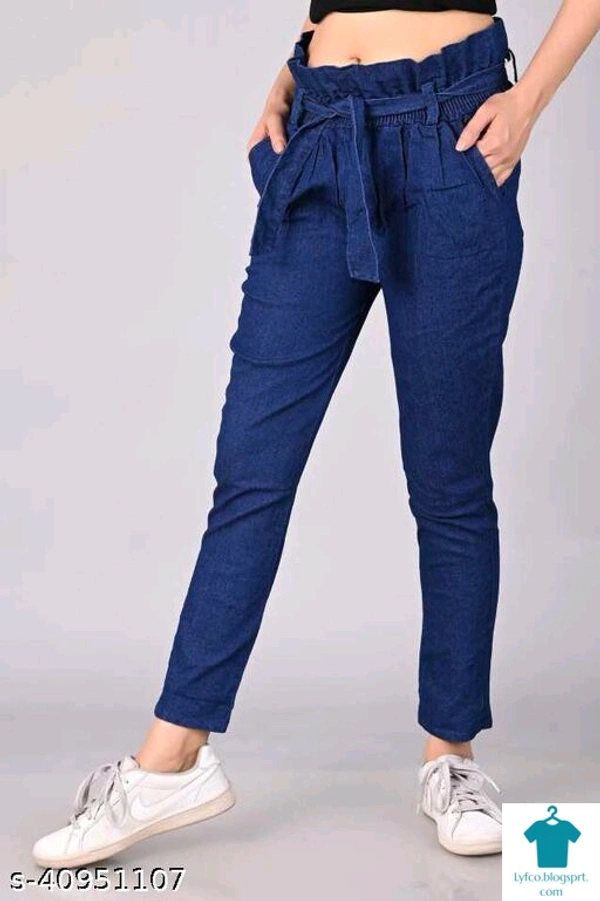 Product Name: *Comfy Elegant Women Jeans*Fabric: DenimSurface Styling: Tie-UpsMultipack: 1 - colour- Dark blue, size- 26