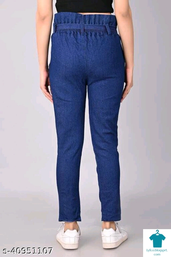Product Name: *Comfy Elegant Women Jeans*Fabric: DenimSurface Styling: Tie-UpsMultipack: 1 - colour- Light blue