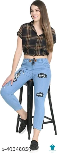 Product Name: *Fancy Latest Women Jeans*Fabric: DenimSurface Styling: Tie-UpsMultipack: 1 - size- 30