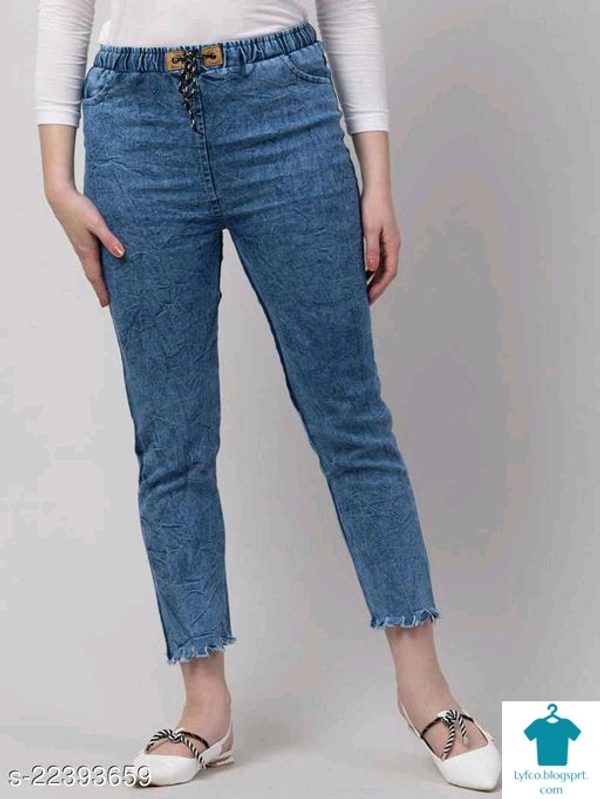 Product Name: *Urbane Designer Women Jeans*Fabric: DenimSurface Styling: FringedMultipack: 1 - size- 34