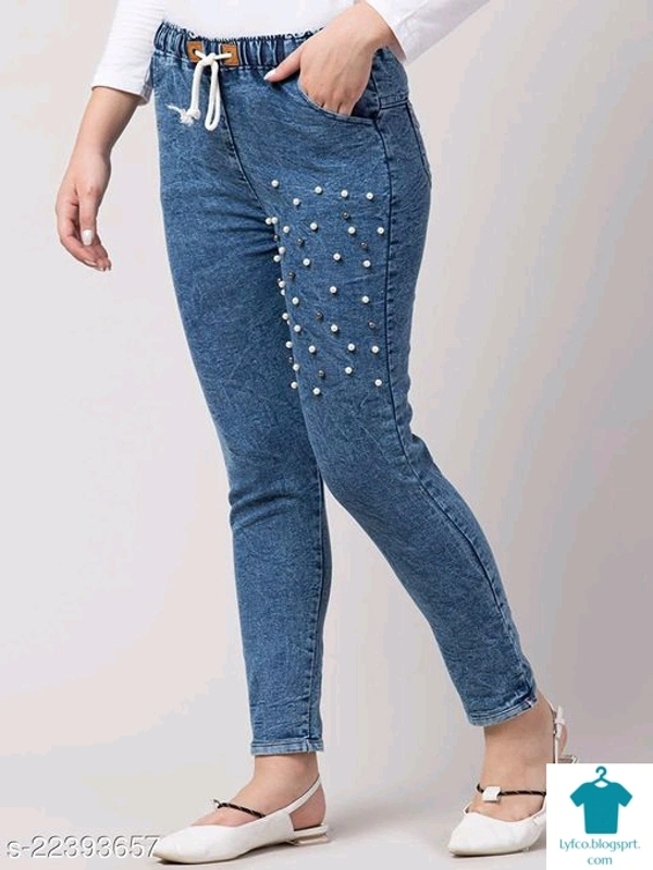Product Name: *Fancy Designer Women Jeans*Fabric: DenimSurface Styling: StuddedMultipack: 1 - size- 32