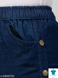 Product Name: *Maniere Creations Dark Blue Side Buttoned Joggers Jeans For Women*Fabric: DenimMultipack: 1 - size- 32