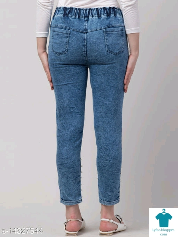 Product Name: *Kyla Exclusive Joggers Bottom Pearl Blue Jean For Women*Fabric: DenimMultipack: 1 - size- 34
