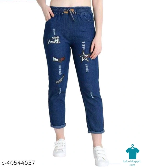 Product Name: *Urbane Designer Women Jeans*Fabric: DenimSurface Styling: PrintedMultipack: 1 - size- 30