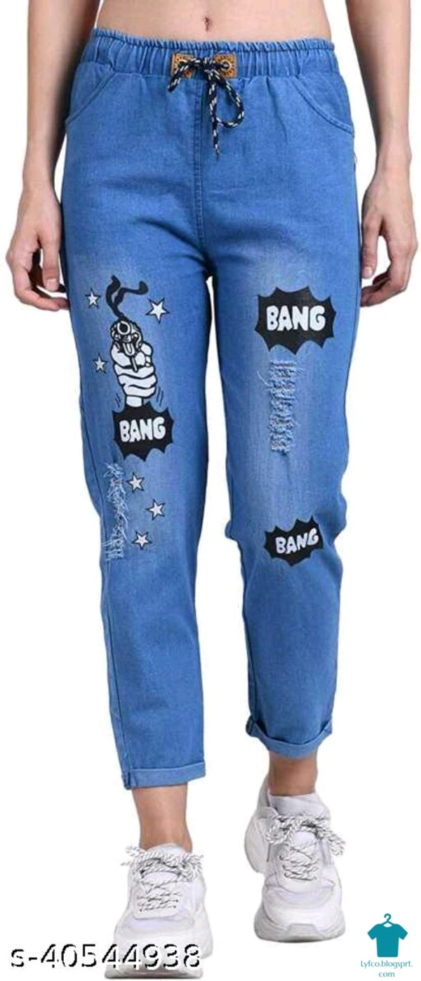 Product Name: *Classy Fashionista Women Jeans*Fabric: DenimSurface Styling: PrintedMultipack: 1 - size- 30