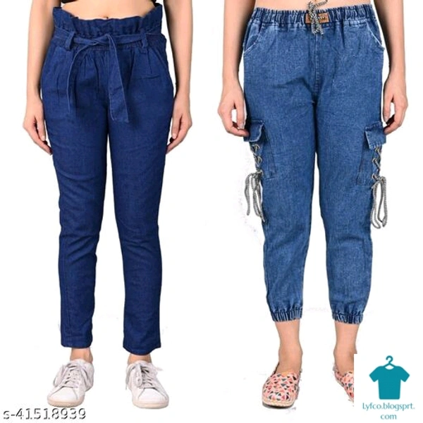 Product Name: *Pretty Fabulous Women Jeans*Fabric: DenimSurface Styling: Tie-UpsMultipack: 2 - size- 30