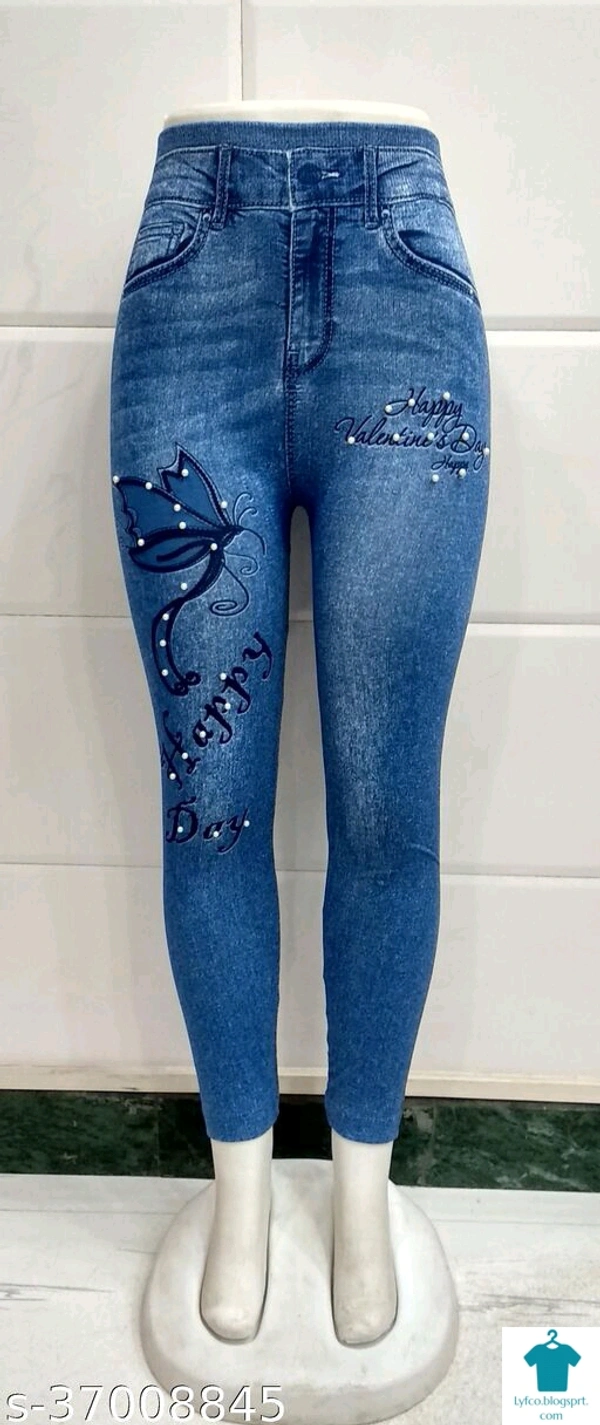 Product Name: *Designer Fashionista Women Jeggings*Fabric: LycraPattern: PrintedMultipack: 1 - size- 32
