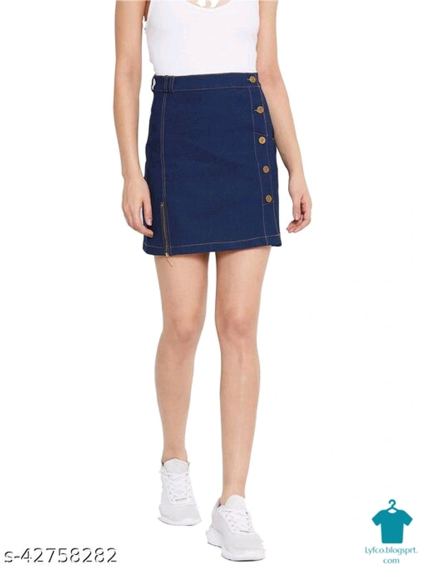 Product Name: *Women's Casual Skirt*Fabric: DenimPattern: SolidMultipack: 1 - size- 28